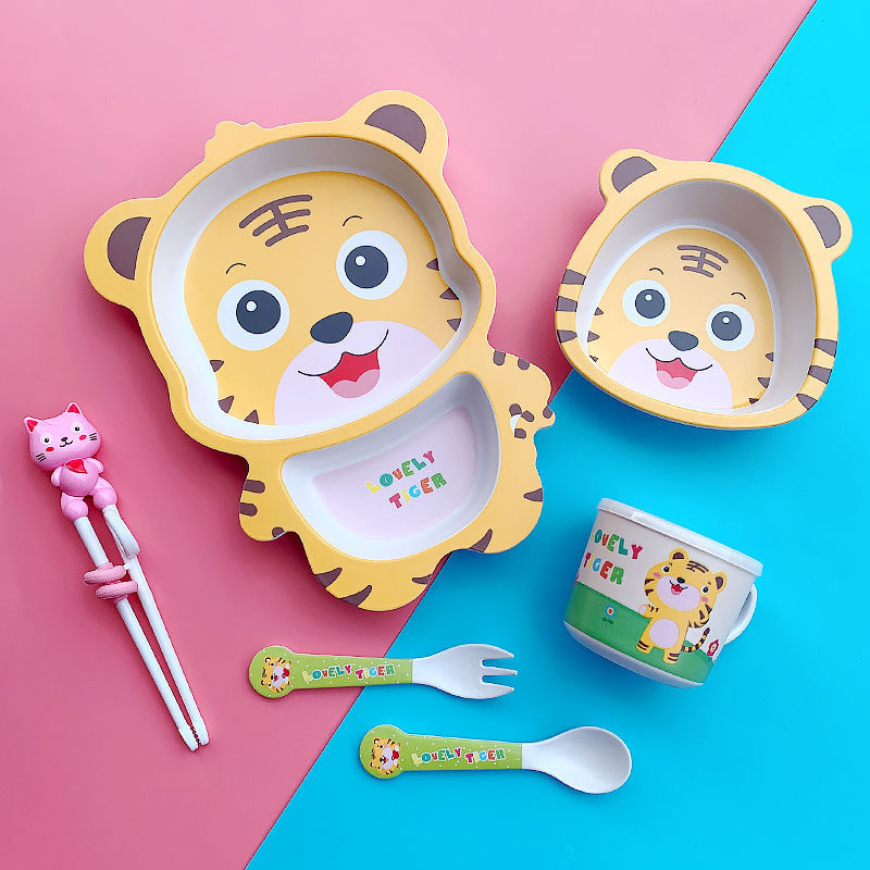 Baby Food With Fiber - الكرتون لطيف الخيزران الألياف الأطفال مجموعة