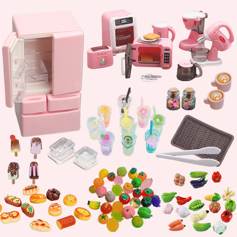Baby Food Cooking Set - أطفال المطبخ لعبة الملحقات الثلاجة التظاهر