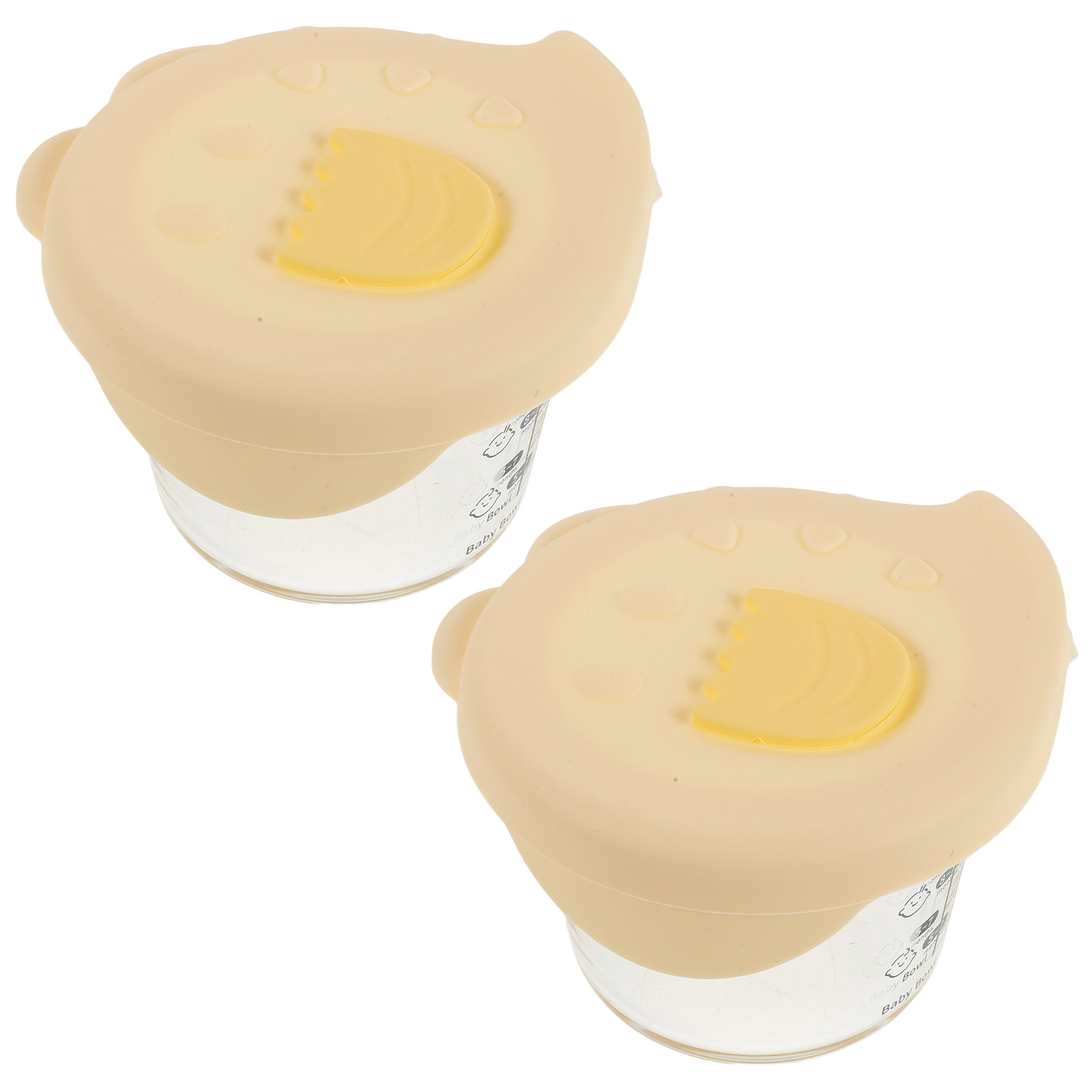Baby Food Glass Containers - وعاءان زجاجيان لتخزين طعام الأطفال سعة