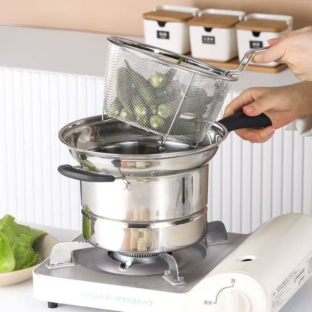 Baby Food Strainer - 4 قطعة وعاء المقلاة من الفولاذ