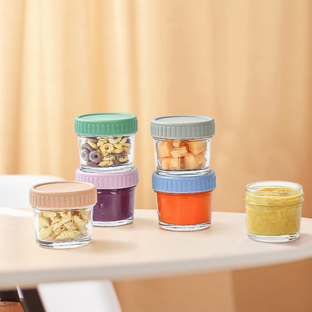 Baby Food Glass Containers - 6 قطعة جرة ميسون الزجاج جرة