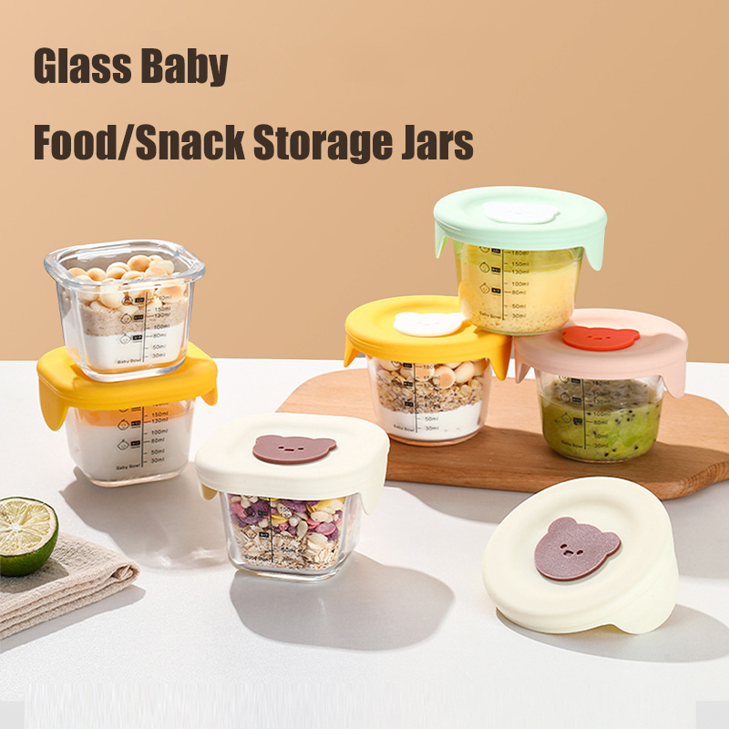 Baby Food Glass Containers - برطمانات تخزين أغذية الأطفال الزجاجية 180