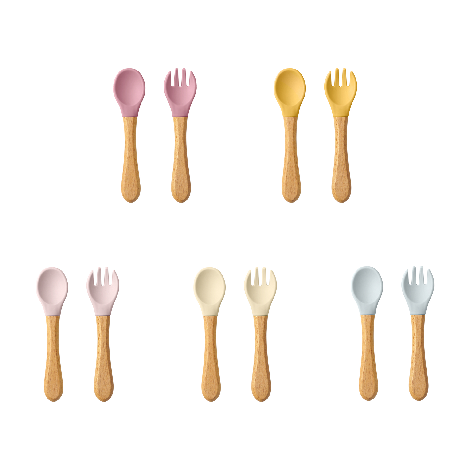 Baby Food Utensil - 2 قطعة ملاعق تعلم الطفل أواني