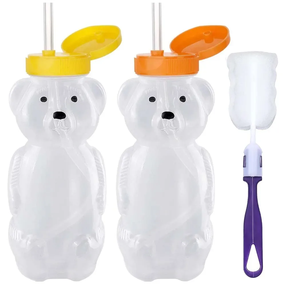 Baby Food Bottle - أكواب قش دب العسل للأطفال ،