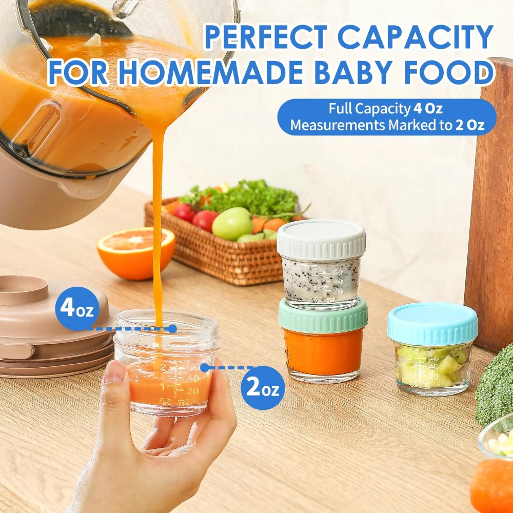 6 قطعة جرة ميسون الزجاج جرة طع - مراجعة Baby Food Glass Containers وسعره