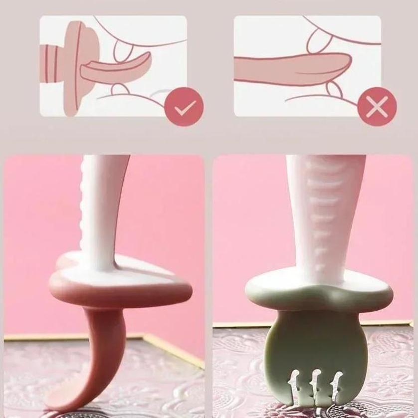 طفل ملعقة شوكة سيليكون مجموعة  - مراجعة Baby Food Utensil وسعره