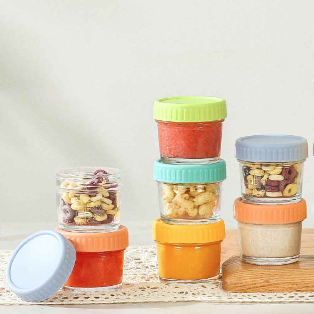 6 قطعة جرة ميسون الزجاج جرة طع - مراجعة Baby Food Glass Containers وسعره