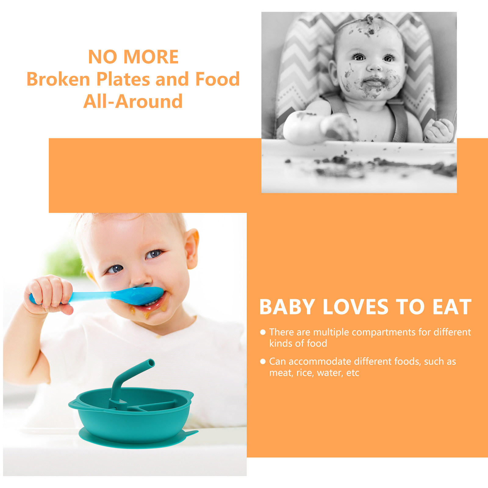 طبق عشاء من السيليكون المقاوم  - مراجعة Baby Food Dessert وسعره