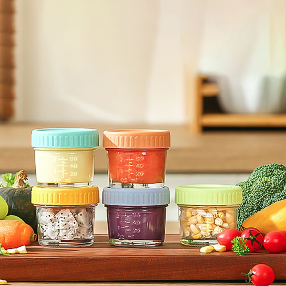6 قطعة جرة ميسون الزجاج جرة أغ - مراجعة Baby Food Glass Containers وسعره