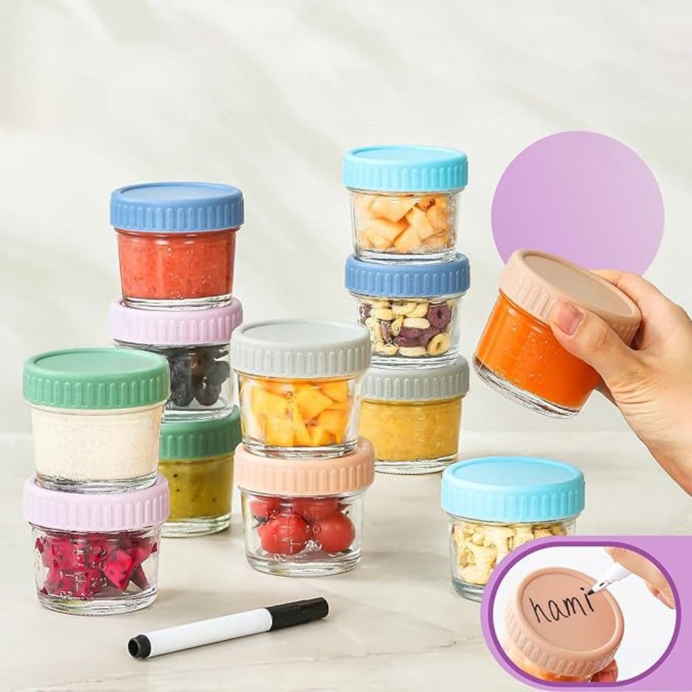6 قطعة جرة ميسون الزجاج جرة أغ - مراجعة Baby Food Glass Containers وسعره