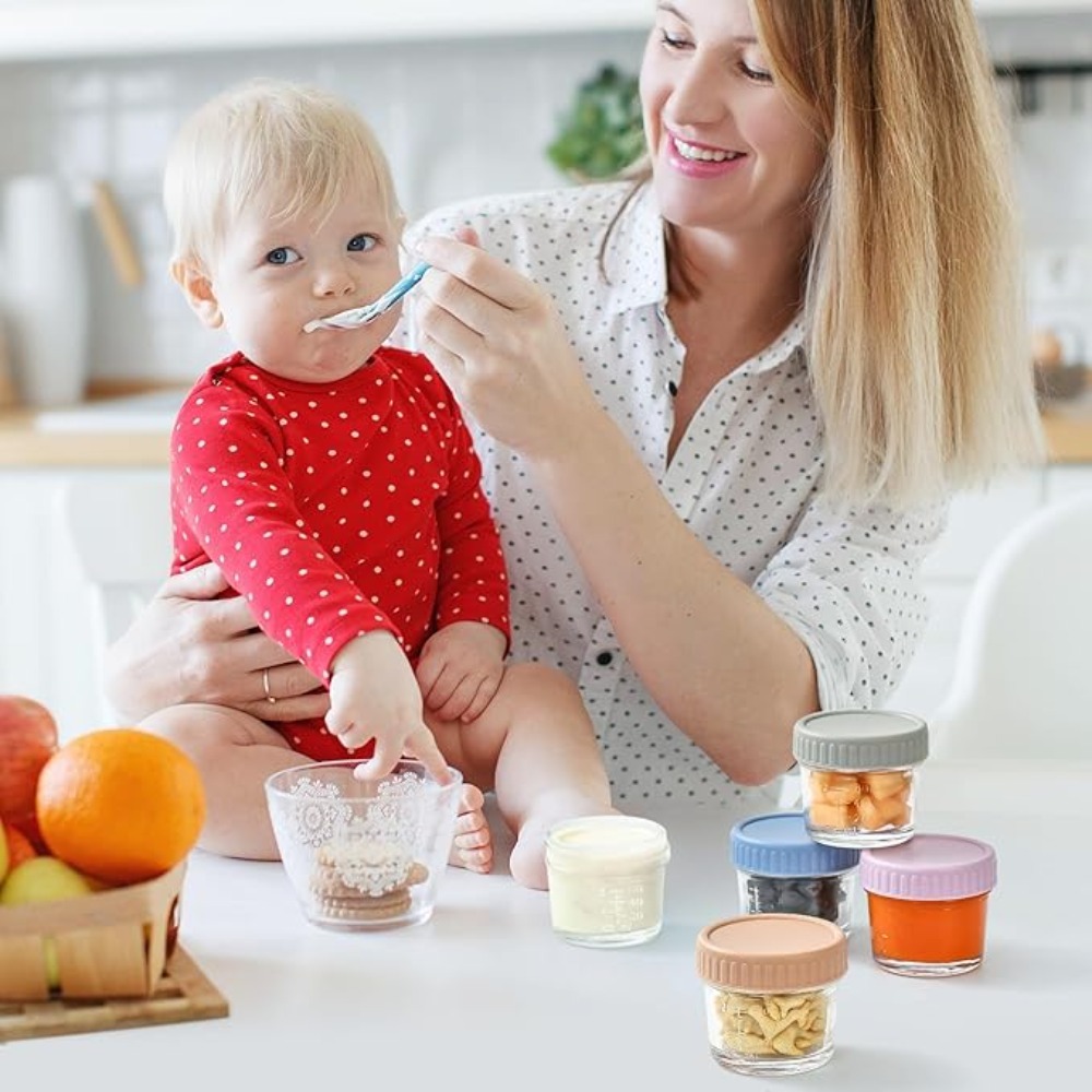6 قطعة جرة ميسون الزجاج جرة أغ - مراجعة Baby Food Glass Containers وسعره