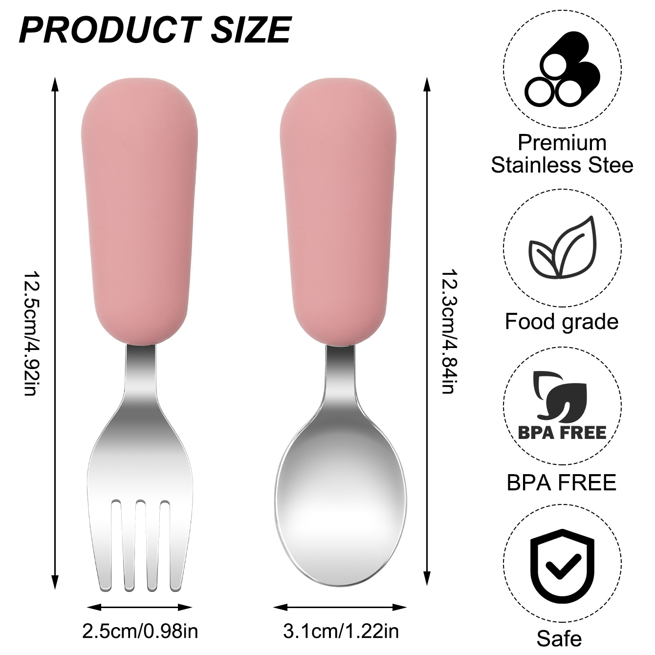 لون الاطفال 2 قطعة شوكة من الف - مراجعة Baby Food Utensil وسعره