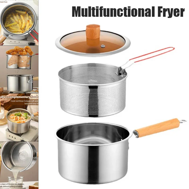 قدر قلي عميق مع مصفاة وغطاء من - مراجعة Baby Food Strainer وسعره