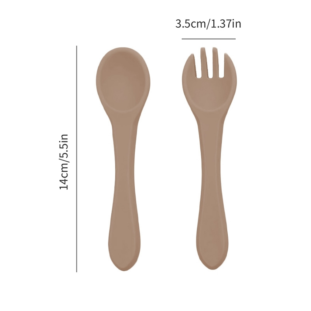 ملعقة وشوكة سيليكون مخصصة (زوج - مراجعة Baby Food Utensil وسعره