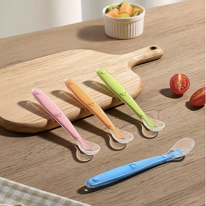 1/2 قطعة ملعقة سيليكون ناعمة ل - مراجعة Baby Food Utensil وسعره