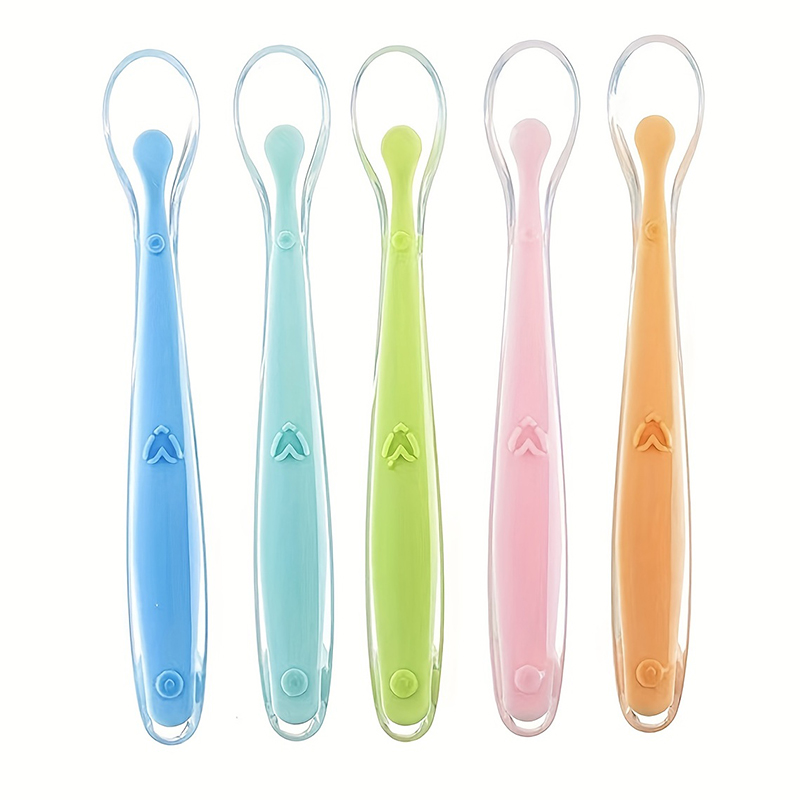 1/2 قطعة ملعقة سيليكون ناعمة ل - مراجعة Baby Food Utensil وسعره