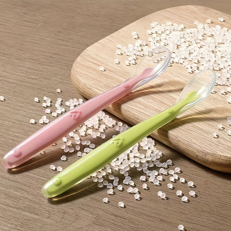 1/2 قطعة ملعقة سيليكون ناعمة ل - مراجعة Baby Food Utensil وسعره