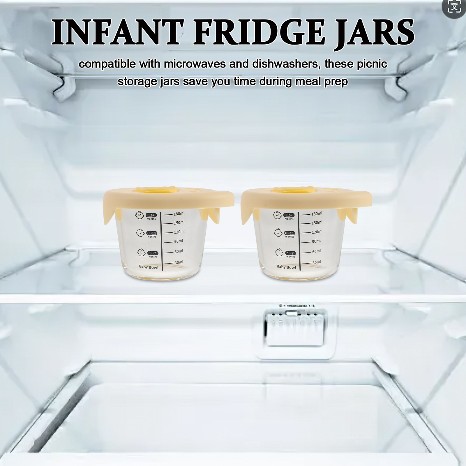 وعاءان زجاجيان لتخزين طعام الأ - مراجعة Baby Food Glass Containers وسعره