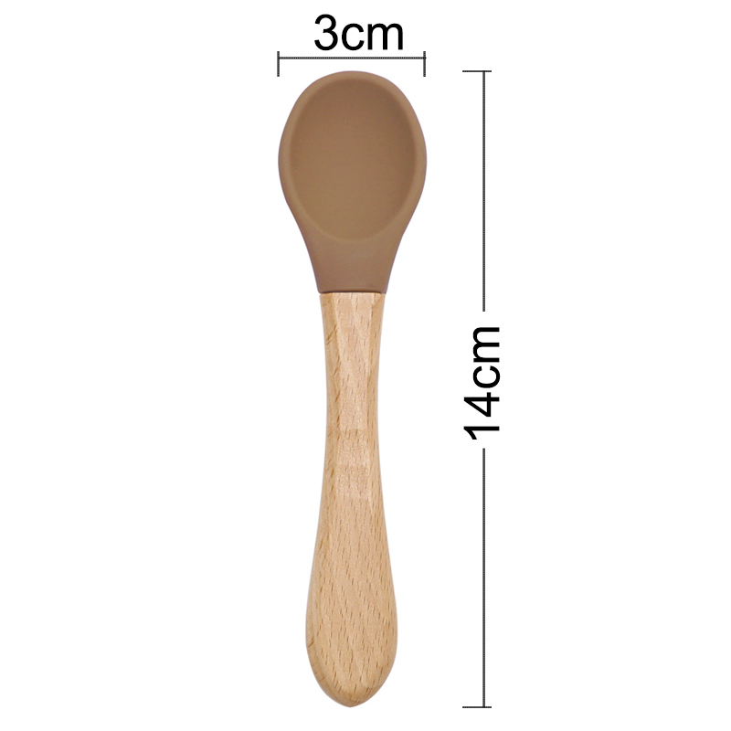 تغذية مقبض خشبي ملعقة سيليكون  - مراجعة Baby Food Utensil وسعره
