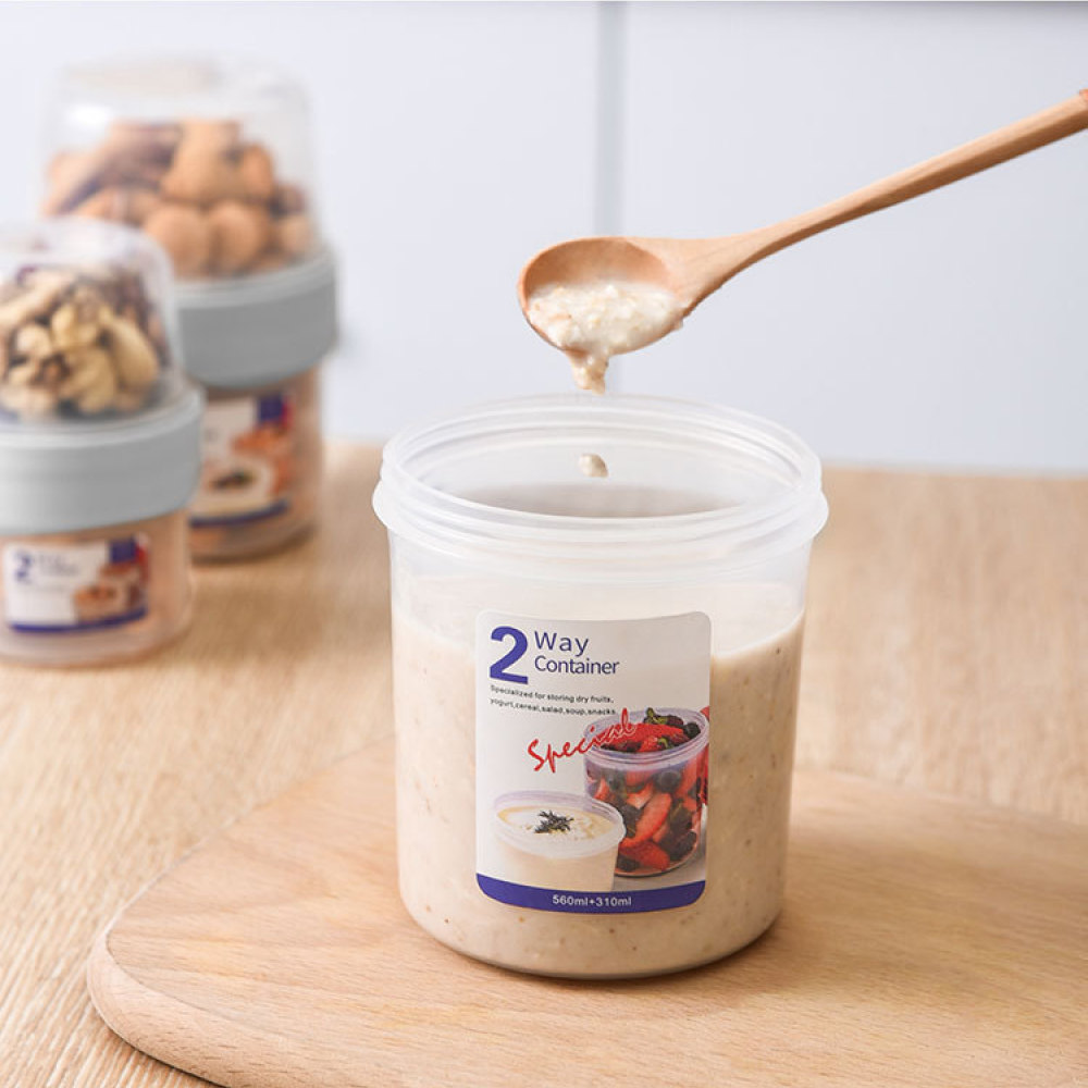حاوية طعام محمولة مزدوجة الطبق - مراجعة Baby Food Yogurt وسعره